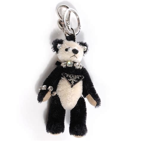 prada jeychain|Prada teddy bear keychain.